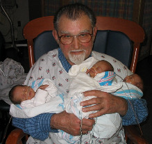 Grandpa Christensen with all three boys 3/15